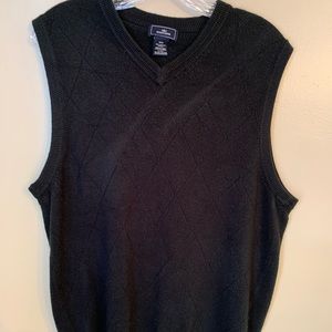Black Diagonal Textured Vest (Dockers)